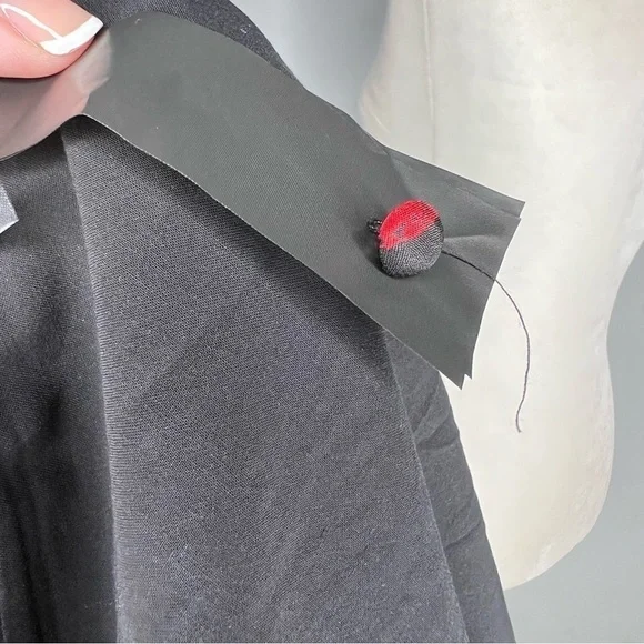 The Kooples Firework Silk Faux Wrap Dress Red Black 4 - Picture 8 of 8